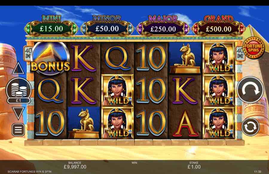 Play With An Ancient Egyptian Theme In The Scarab Fortunes Win And Spin Online Slot From Provider Inspired Gaming