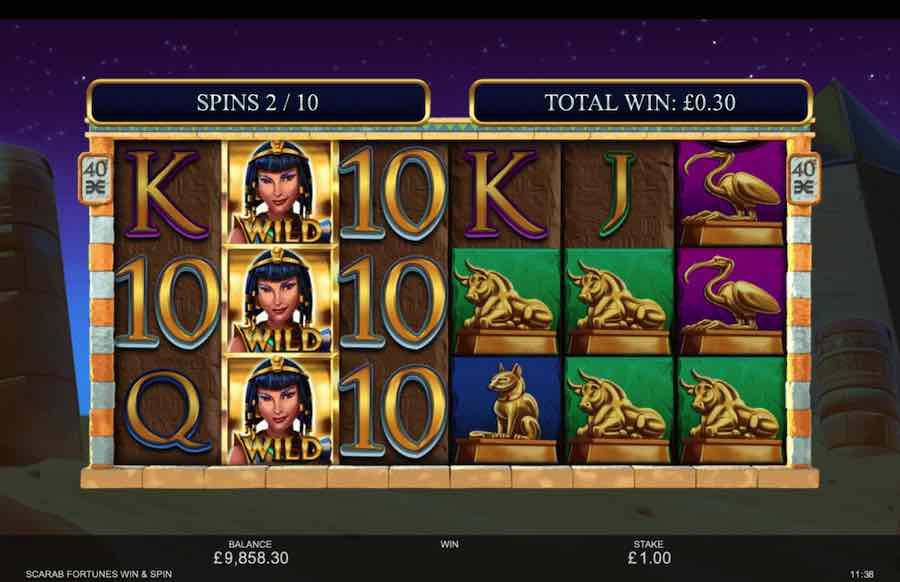 Two Main Bonus Rounds Can Be Triggered In The Scarab Fortunes Win And Spin Slot