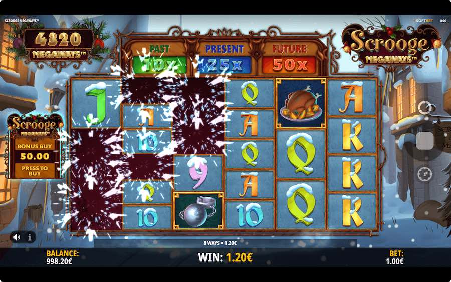 The Cascading Reels Engine Features In Both The Base Game And The Free Spins In Scrooge Megaways Slot