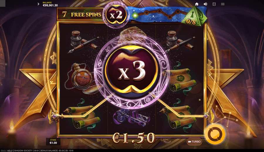 Land 3 Scatter Symbols To Trigger The Free Spins Feature On The Shadow Society Video Slot