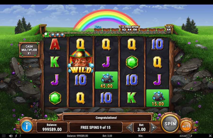 Land A Minimum Of 3 Scatter Symbols To Trigger The Free Spins Feature On The Shamrock Miner Video Slot