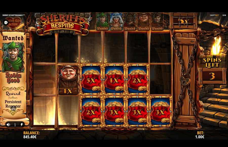 Trigger The Hold And Win Respin Feature On The Sheriff Of Nottingham 2 Video Slot