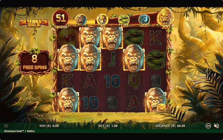 Upgrade The Lower Value Symbols In The Free Spins Feature On Silverback Gold Slot