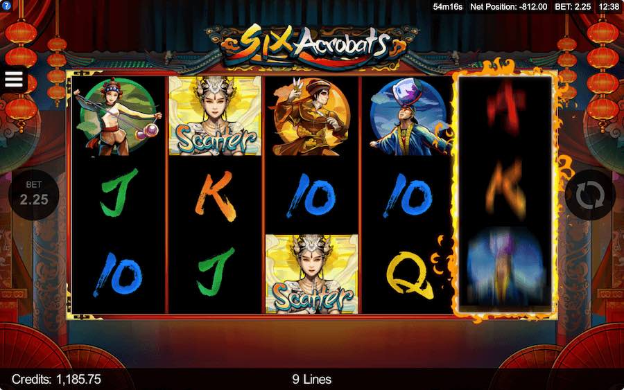 Play With A Wild Multiplier Of 25x Doing The Free Spins Feature On Six Acrobats Slot