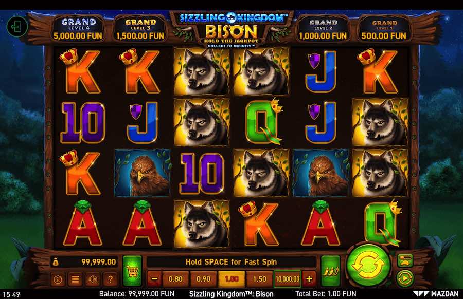 Play With 6 Reels, 10 Fixed Paylines, And Win Up To 5,000x Your Bet In The Sizzling Kingdom Bison Online Slot From Game Provider Wazdan