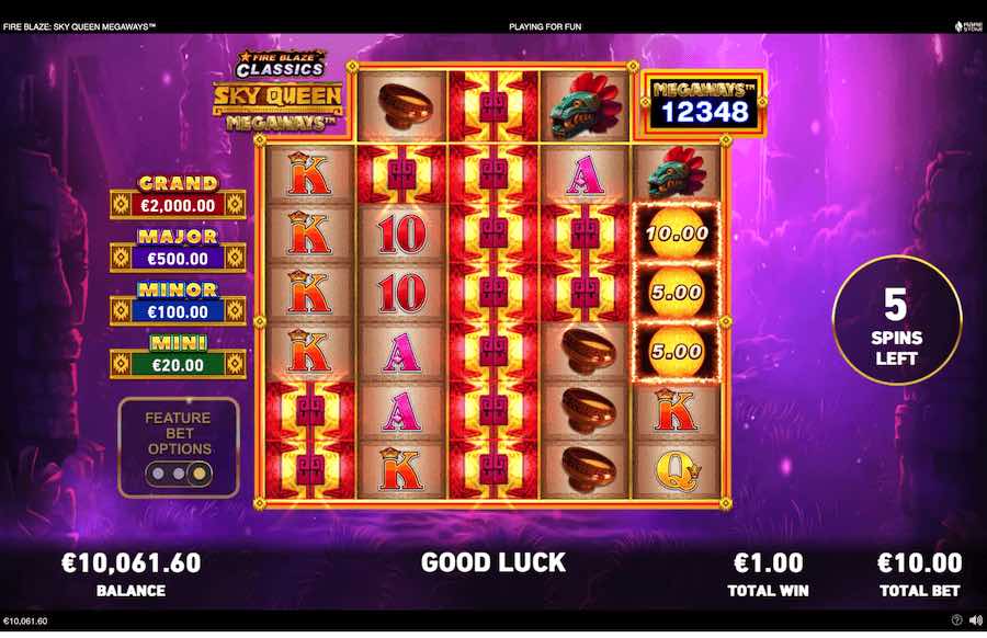 Sky Queen Megaways Slot Free Spins Feature