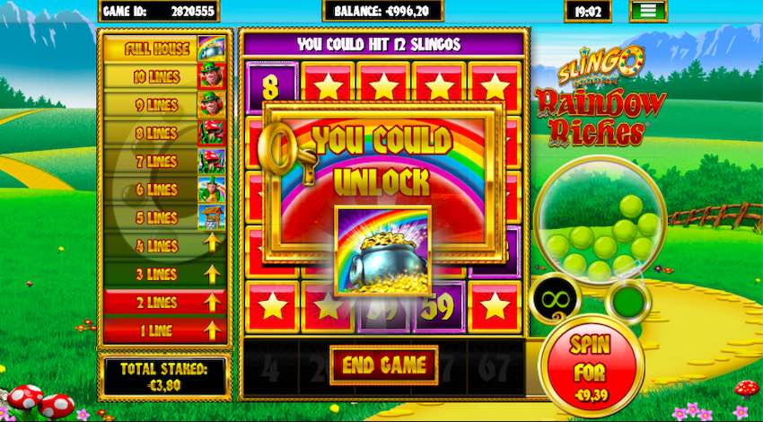 Slingo Rainbow Riches Gameplay