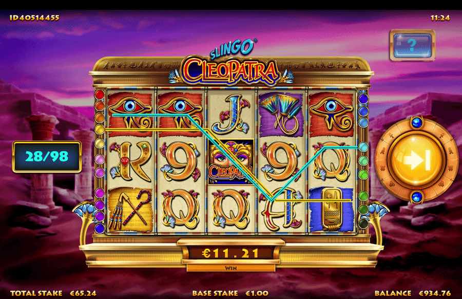 Slingo Cleopatra Free Spins Feature 