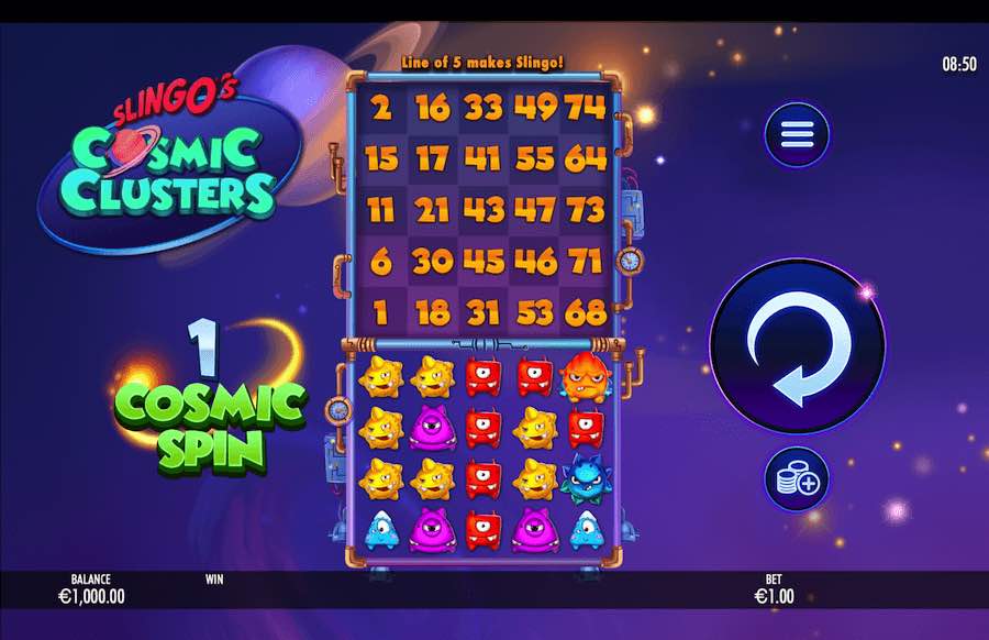 Slingo's Cosmic Clusters Base Game 