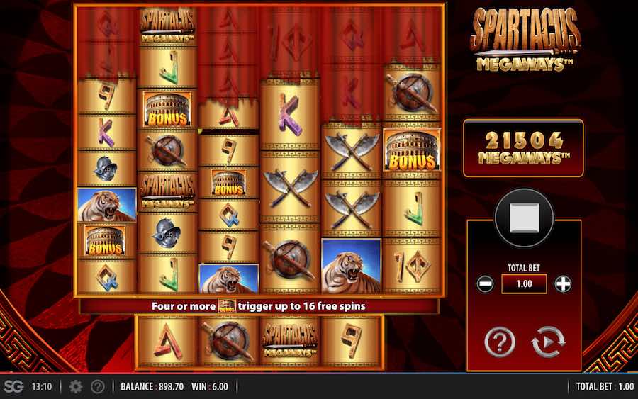 4 Or More Scatter Symbols In View Will Trigger The Free Spin Feaure On Spartacus Megaways™