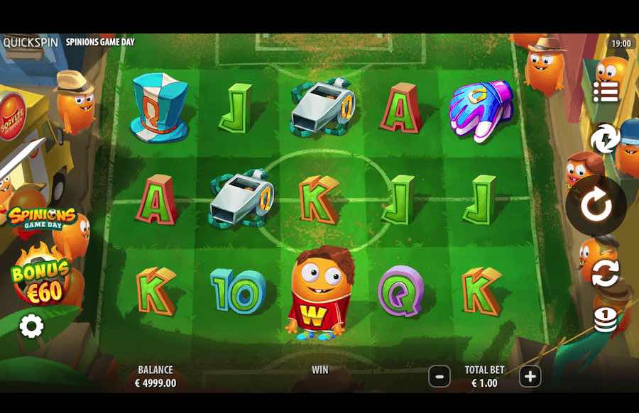 Spinions Game Day Is A 5x3 Reel Slot With 25 Fixed Paylines