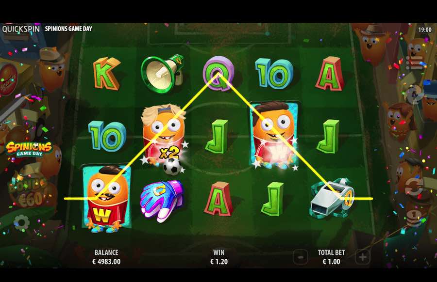 Win Up To 2,500x Your Bet In The Spinions Game Day Online Slot From Provider Quickspin