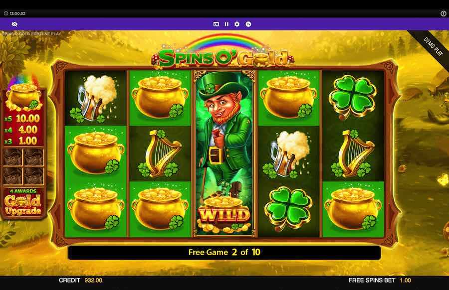 Land 3 Or More Scatter Symbols To Trigger The Free Spins Feature On Spins O' Gold Fortune Play Video Slot