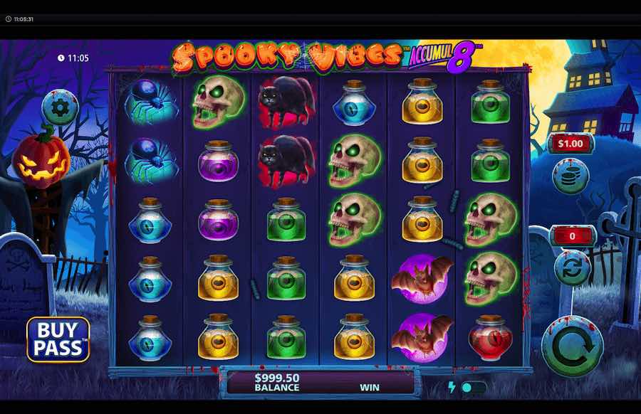 Win Up To 10,000x Your Bet With The Scatter Pays Mechanic In The Spooky Vibes Accumul8 Online Slot From Provider Sg Gaming