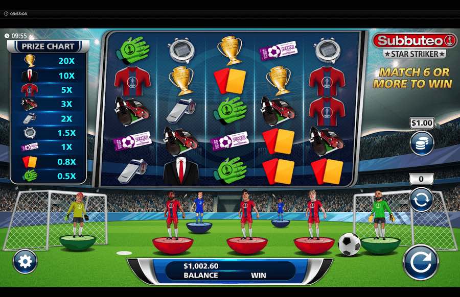 Play With 5 Reels, The Scatter Pays System, And Win Up To 500x Your Bet In Subbuteo Star Striker Online Slot From Provider Sg Gaming