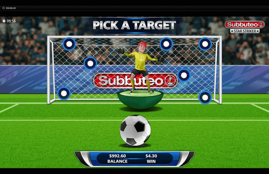 Complete 4 Consecutive Cascades To Trigger The Shootout Feature On The Subbuteo Star Striker Video Slot