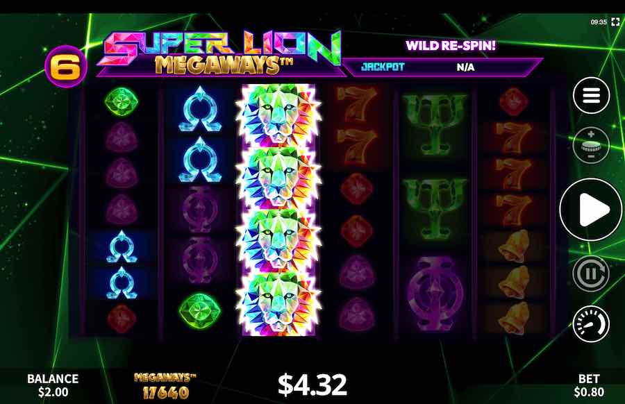 Super Lion Megaways Free Spins Feature 