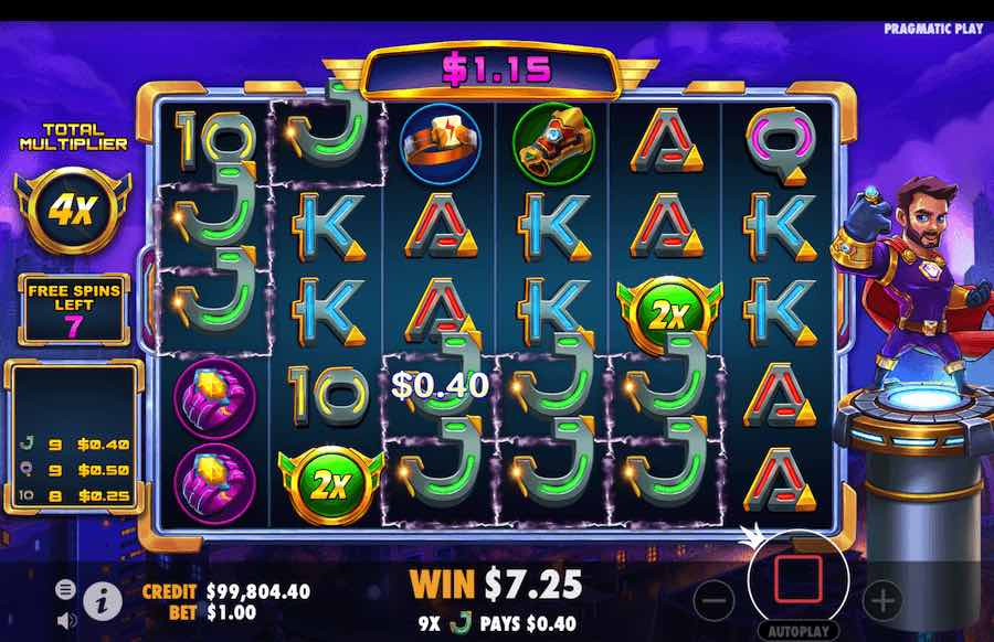 Supermania Free Spins Feature 