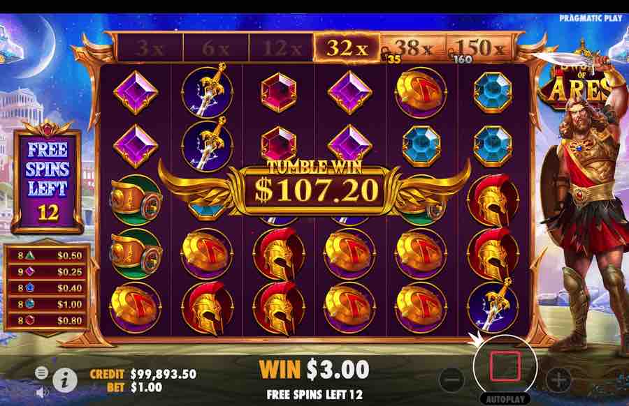 Land Four Or More Scatter Symbols During The Base Game On The Sword Of Ares Video Slot To Trigger The Free Spins Bonus Feature