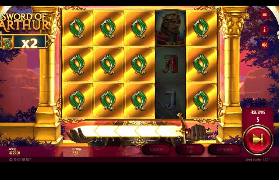 Sword Of Arthur Slot Free Spins Feature