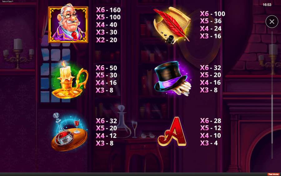 Paytable For Teller Of Tales Slot