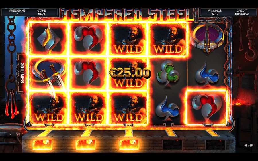 Players That Land 3 Or More Scatter Symbols Will Trigger The Free Spins Feature On Tempered Steel Video Slot