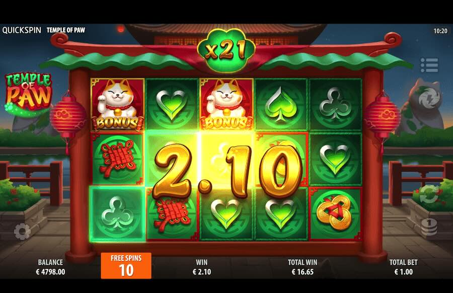 Temple Of Paw Slot Free Spins Feature