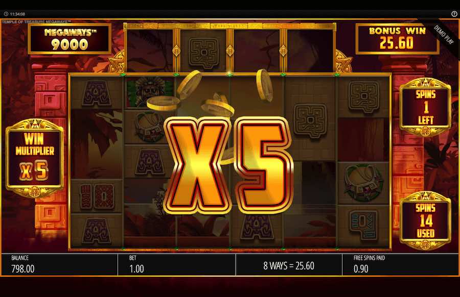 Temple Of Treasure Megaways Slot Free Spins Feature 