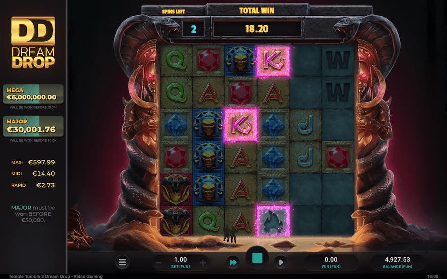 Destroy All Of The Stone Blocks During The Base Game To Trigger The Free Spins Feature On Temple Tumble 2 Dream Drop Video Slot