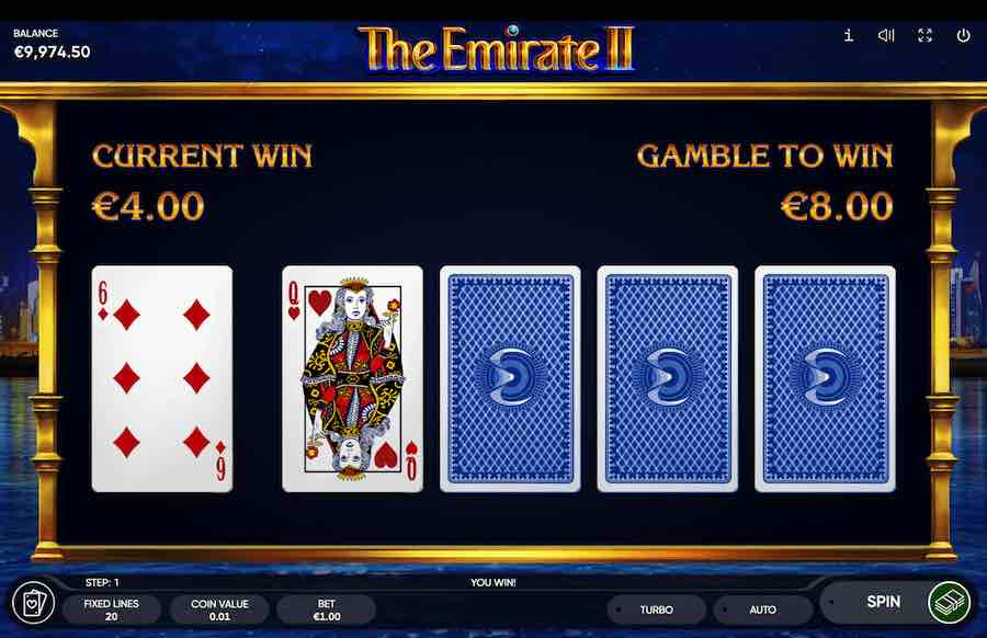 You Can Choose To Gamble Your Wins On The Emirate 2 Video Slot