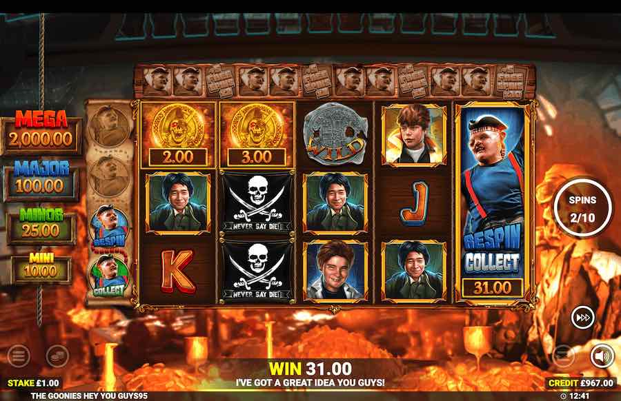 The Goonies Hey You Guys Slot Free Spins Feature 