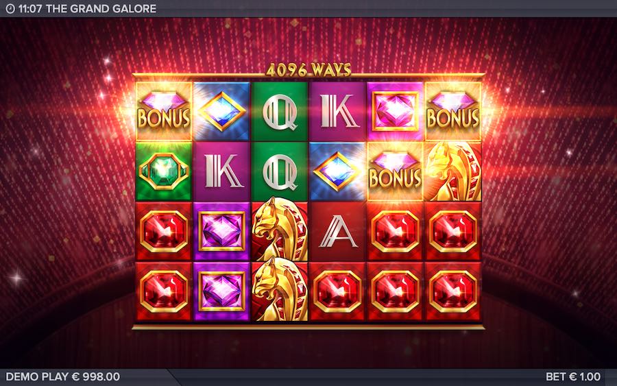 3 Or More Bonus Scatter Symbols Will Trigger The Free Spin Feature On The Grand Galore