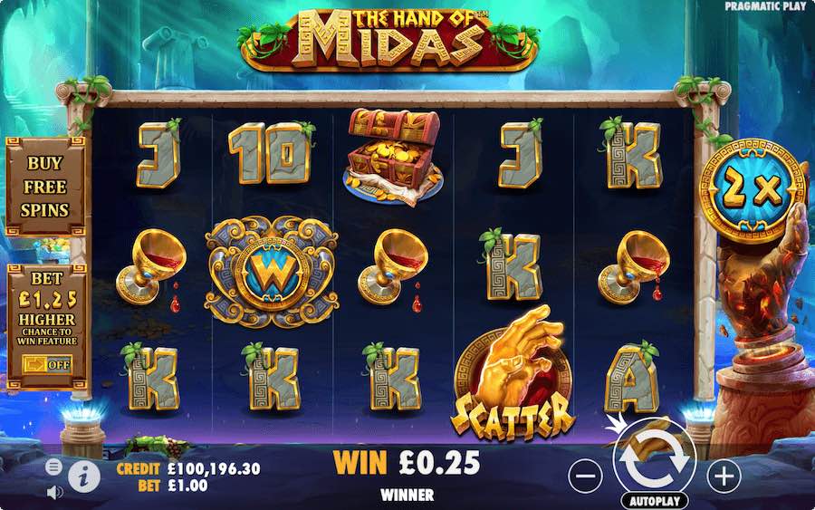 The Hand Of Midas Slot Base Game