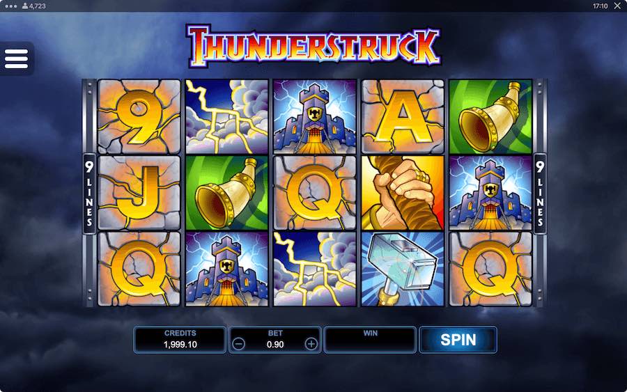 Play With 5 Reels, 9 Paylines, And Win Up To 10,000x Your Bet On Microgaming's Thunderstruck Online Slot