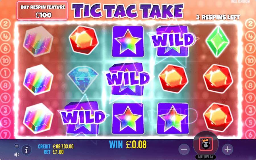 Land A Winning Line Of The X Or O Symbols To Trigger The Respins Feature On Tic Tac Take Video Slot