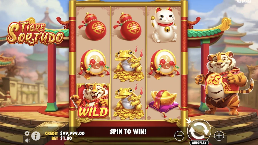 Tigre Sortudo slot base game