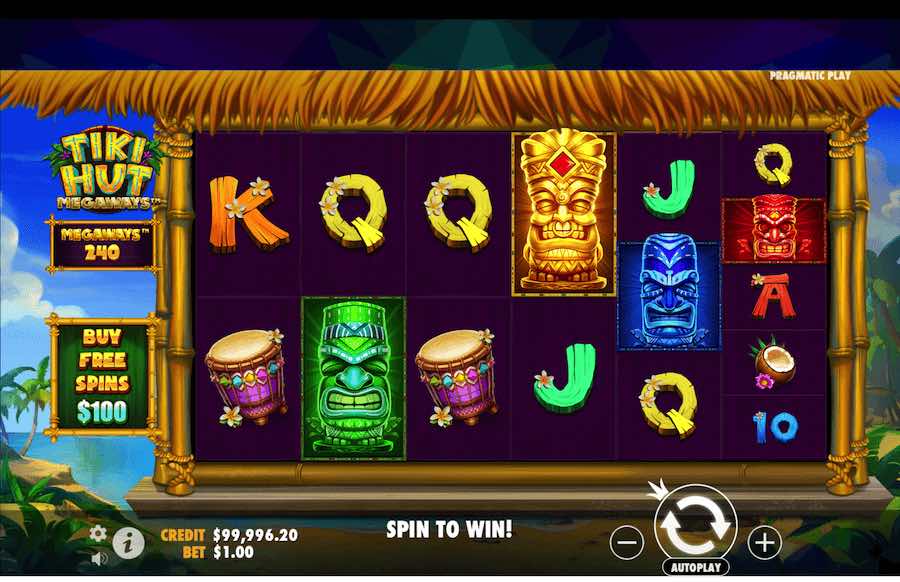 Tiki Hut Megaways Slot Base Game