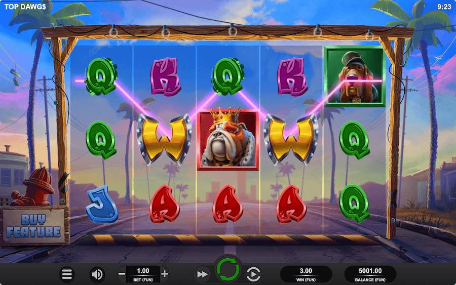 Play With 5 Reels, 15 Paylines, And Win Up To 25,000x Your Bet On Relax Gaming's Top Dawgs Online Slot