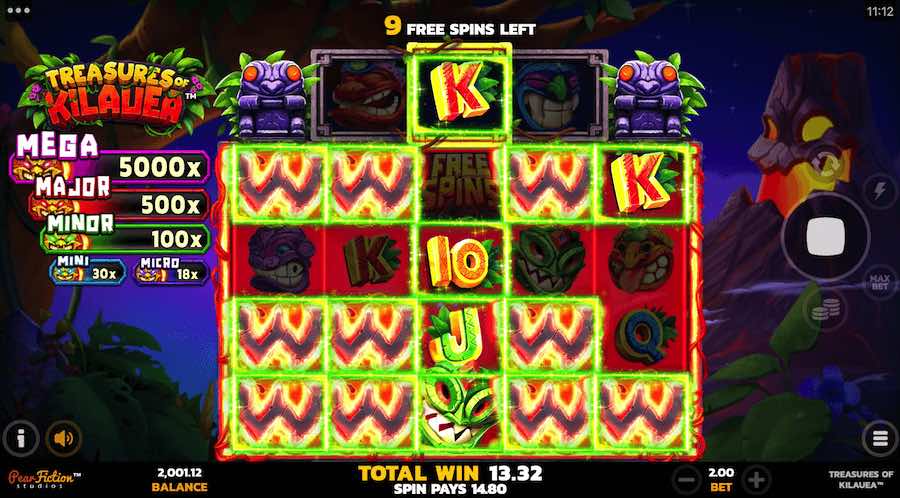 Land A Minimum Of 3 Scatter Symbols To Trigger The Free Spins Feature On Treasures Of Kilauea Video Slot