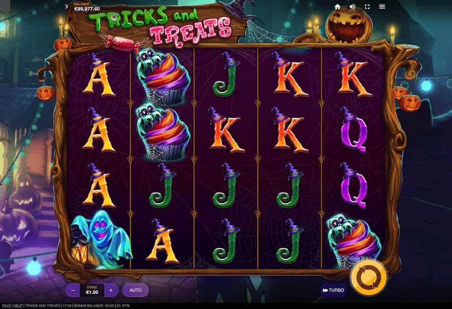 Win Up To 1,696x Your Bet Across 25 Paylines On The Tricks And Treats Online Slot From Provider Red Tiger Gaming