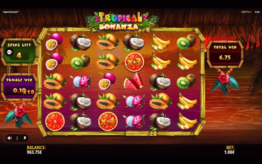 Trigger The Free Spins Feature On Tropical Bonanza Video Slot And Multiplier Symbols Of Up To 100x Can Land In View