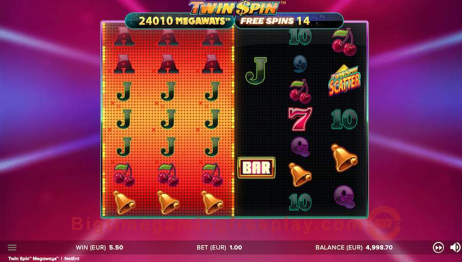 Cloned Reels Will Always Contain 7 Symbols During The Free Spin Bonus On Twin Spin Megaways™