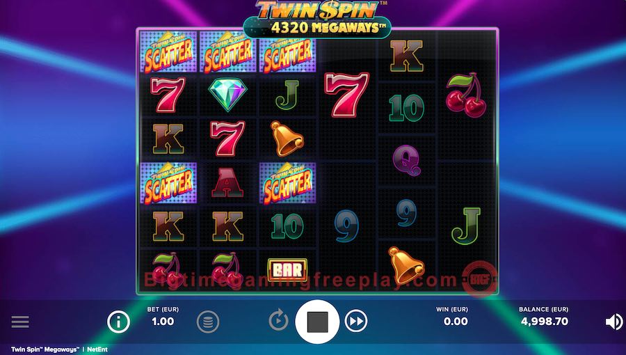 5 Or More Scatter Symbols Will Trigger The Free Spin Feature On Twin Spin Megaways™