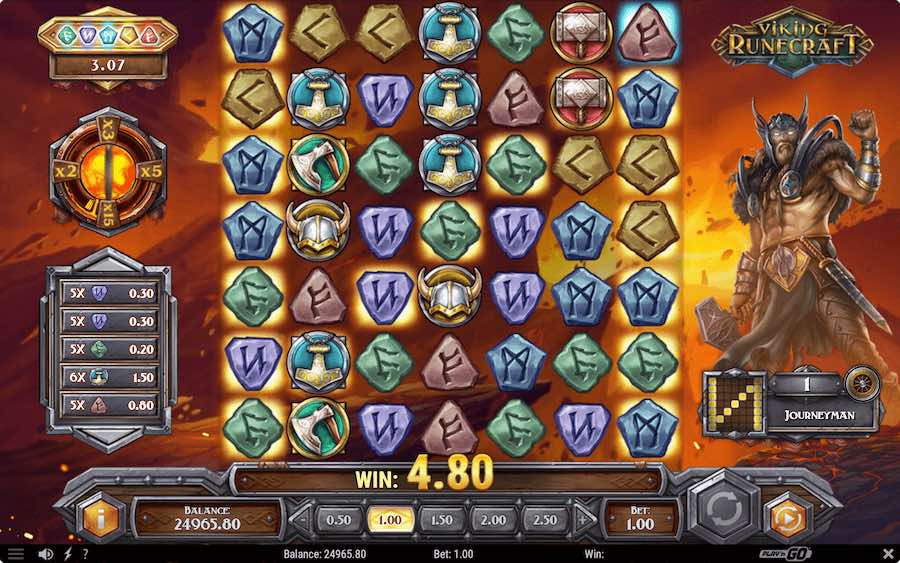 Create Winning Combinations To Trigger Modifiers And Bonus Features On Viking Runecraft Video Slot