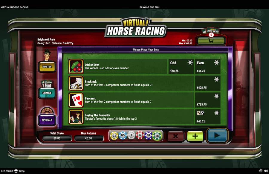 Virtual Horse Racing Special Features 