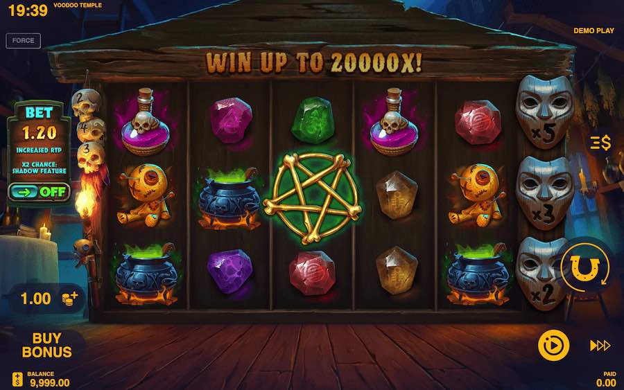 Spin With 5 Reels, 243 Paylines, And Win Up To 20,000x Your Bet In Voodoo Temple Online Slot From Game Provider Lucksome