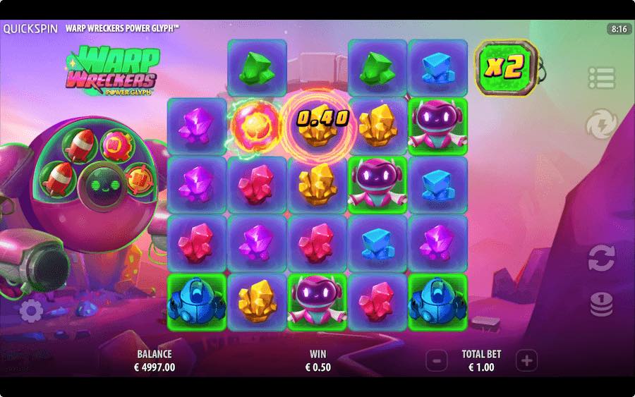 Play With 5 Reels, The Cluster Pays Engine, And Win Up To 4,707x Your Stake On Quickspin's Warp Wreckers Power Glyph Online Slot