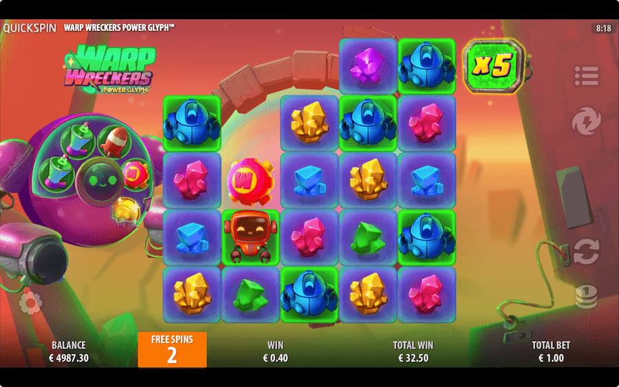 Clear All Regular In-game Symbols During The Base Game Play To Trigger The Free Spins Feature On Warp Wreckers Video Slot