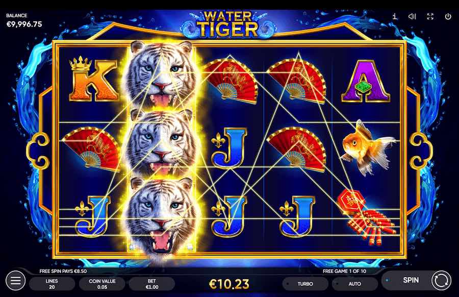 If You Land 3 Or More Scatter Symbols In The Base Game Then You Will Trigger The Free Spins Feature On Water Tiger Video Slot