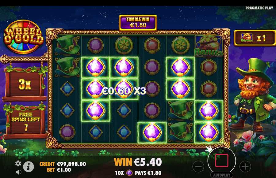 Wheel O' Gold Slot Free Spin Feature